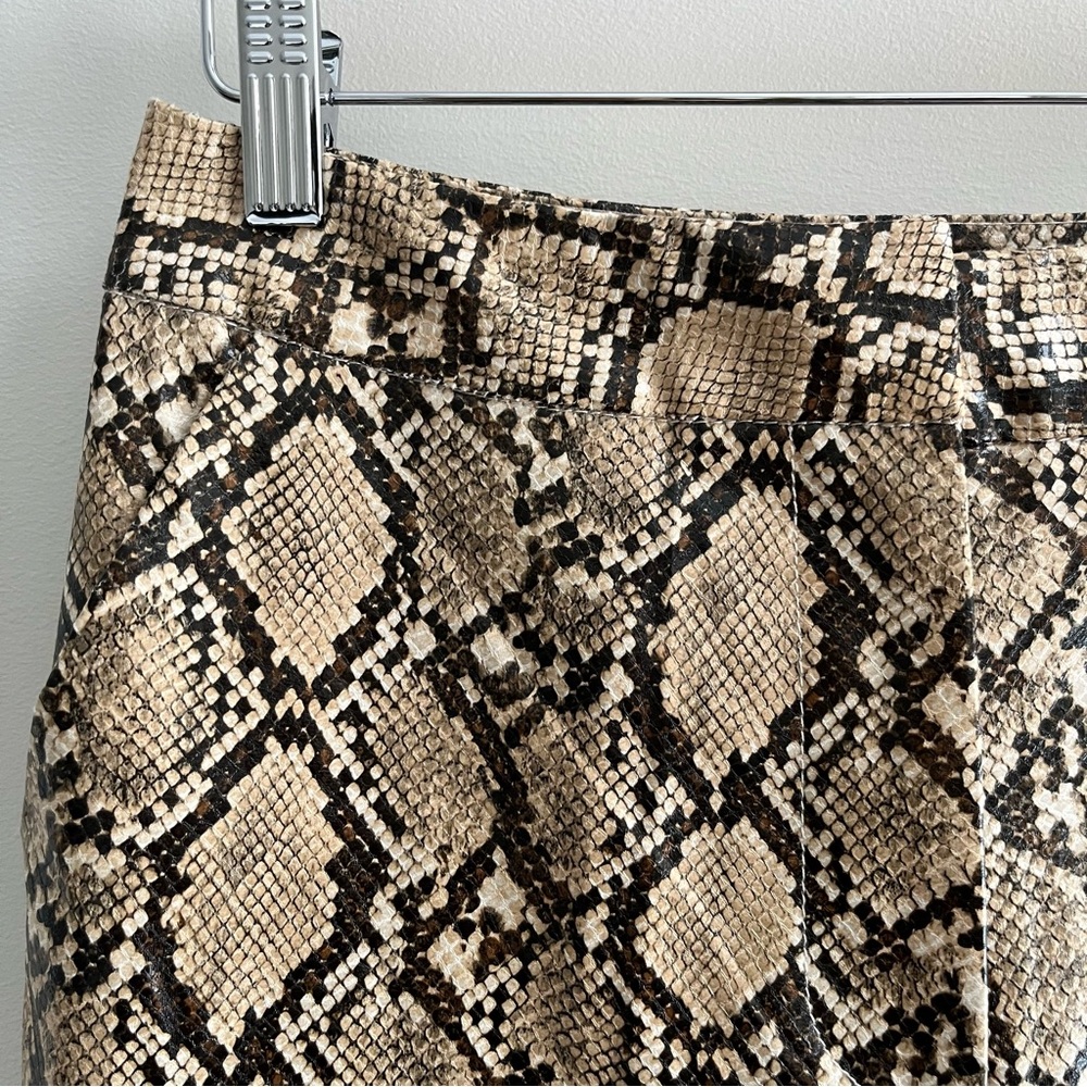 [topshop] snake print faux leather textured pants tan - Picture 4 of 6